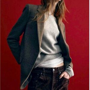 Women’s wool blend houndstooth blazer